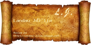Landau Júlia névjegykártya